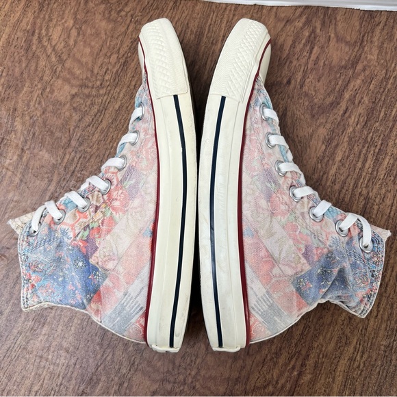 Converse High Top Faded BoHo Floral Patchwork Sneakers Size 6 - Picture 7 of 15